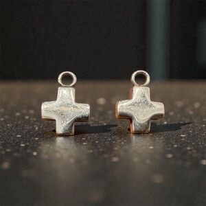 Two Tiny Barra Silver Cross Pendants